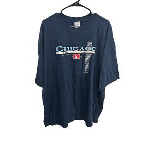 Perrin Chicago The Windy City Graphic Tee Navy Blue Sz 2XL Cotton Essential NWT